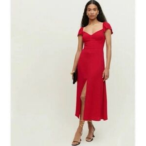 New Without Tags Reformation Baxley Red Midi Dress